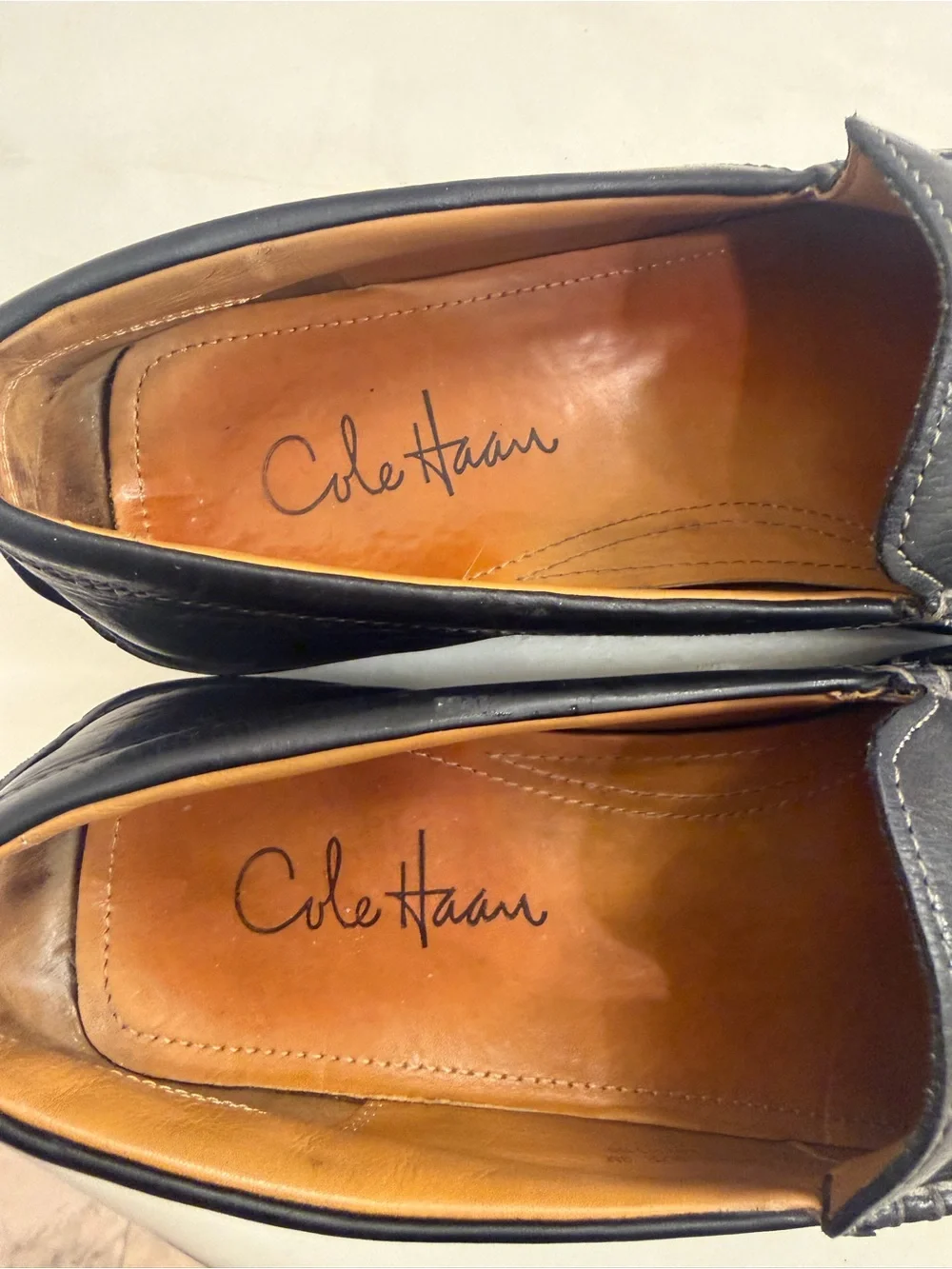 Men's Cole Haan Nike Air Tucker Venetian Black Leather Driving Loafers Size 9